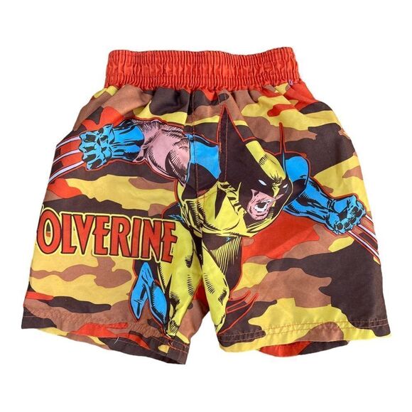 Marvel Comics Boys Size 2T Super Hero Swim Trunks Wolverine Lined Elastic. - Picture 1 of 6